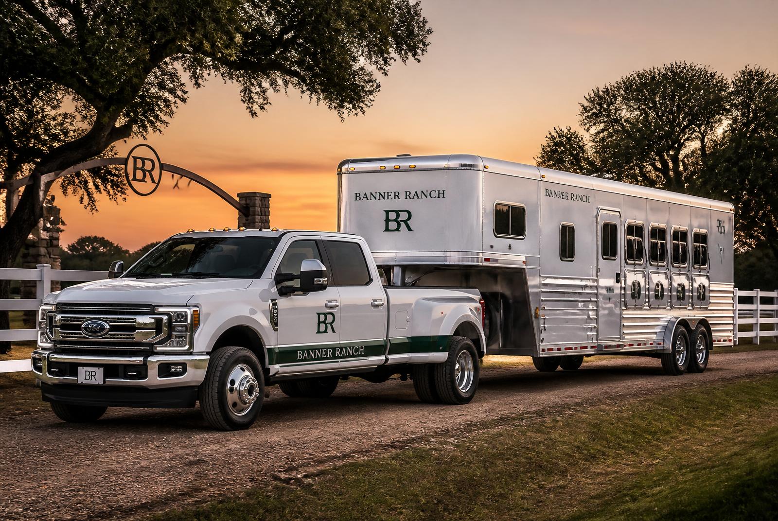 Greenwood horse trailer at ranch